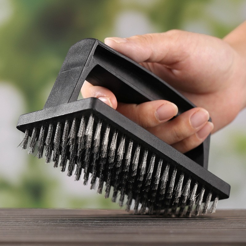 Stainless Steel Barbecue Brush Household Sink Brush Stove Grill Decontamination Barbecue Cleaning Brush Kitchen Steel Wire Oil Fume Steel Wire Brush