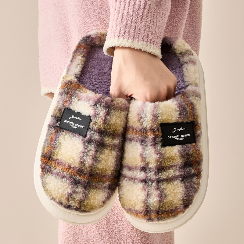 In-Stock Cotton Slippers for Women, Winter 2025 New Model, Indoor Home Warm Antibacterial Slippers, Comfortable for Home Use, Men's Autumn and Winter