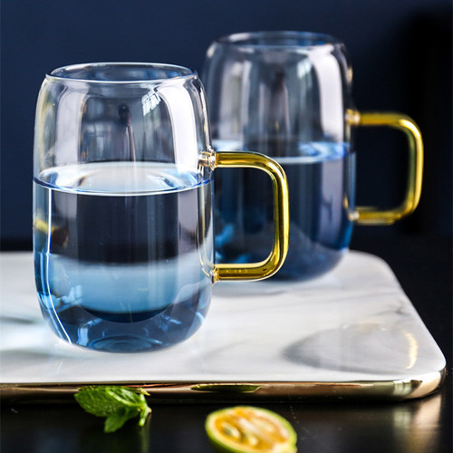 High-looking glass large capacity thickened juice cold kettle Nordic gradient marble pot cup cold kettle set