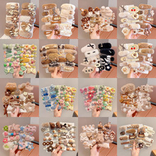 百搭美拉德高级感一字夹毛线气质糖果色可爱发夹针织小熊女童发卡