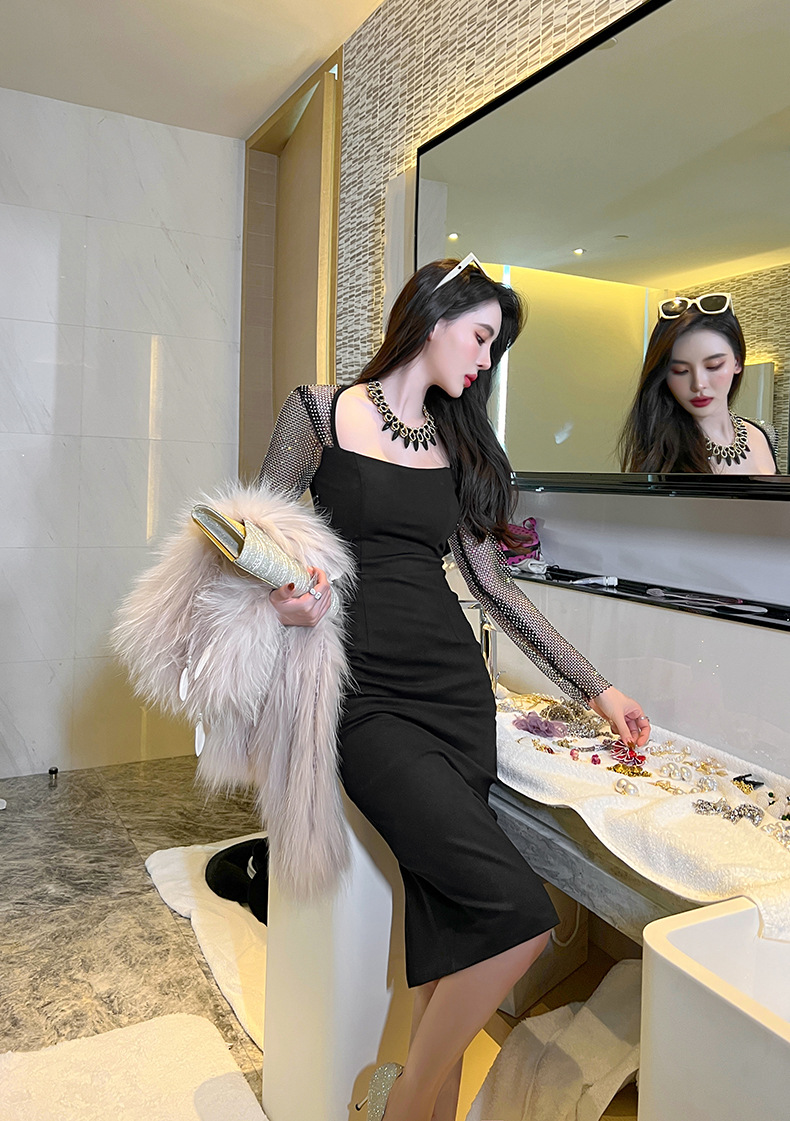 C2169 1190K VÁY ĐẦM LIỀN THÂN NỮ CHOTDNG LƯỚI MỎNG MÙA XUÂN THU ĐÔNG THỜI TRANG NỮ G04 SẢN PHẨM MỚI