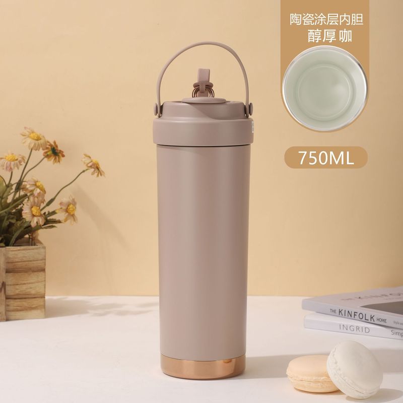越境大容量双飲陶磁器内胆保温カップ大容量学生携帯車載コーヒーカップ随行コップ|undefined