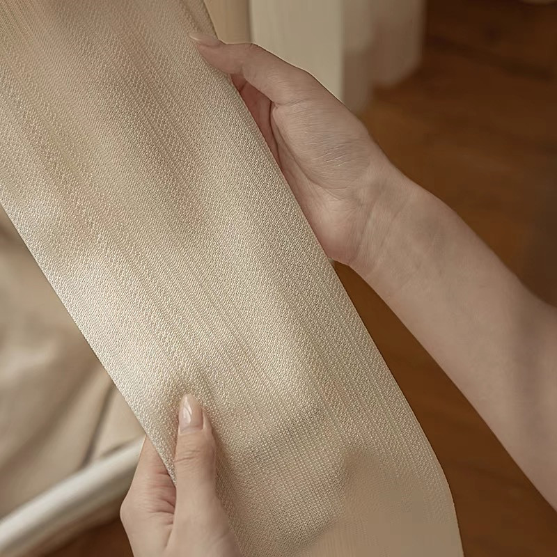 Espejo de color crema francés rayas transparentes de hilo humano opaco sala de estar dormitorio beige blanco Shaoxing Keqiao