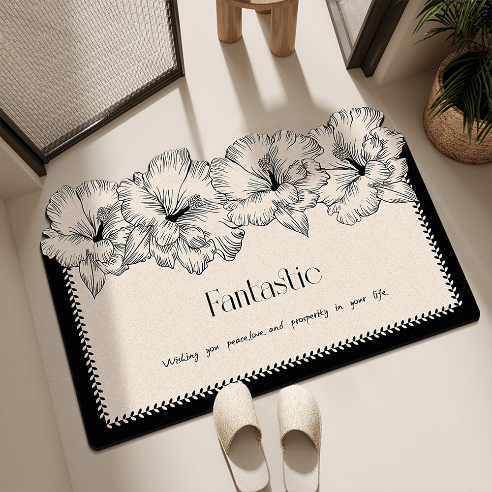 gabinete de baño americano puerta de barro de diatomeas absorción de agua alfombra antideslizante de secado rápido alfombra de baño alfombra de puerta