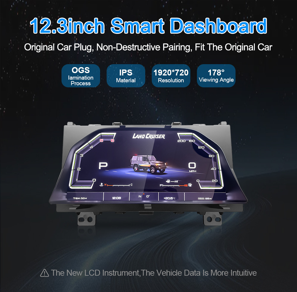 Suitable for Toyota Land Cruiser Lc70 Lcd Instrument Panel Old to New Upgraded Car-Specific Instrument Panel