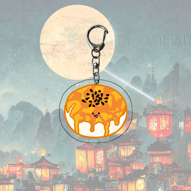 中秋節アニメアクリルキーホルダーかわいいウサギ月餅団欒祝日プレゼント飾りペンダント卸売り|undefined