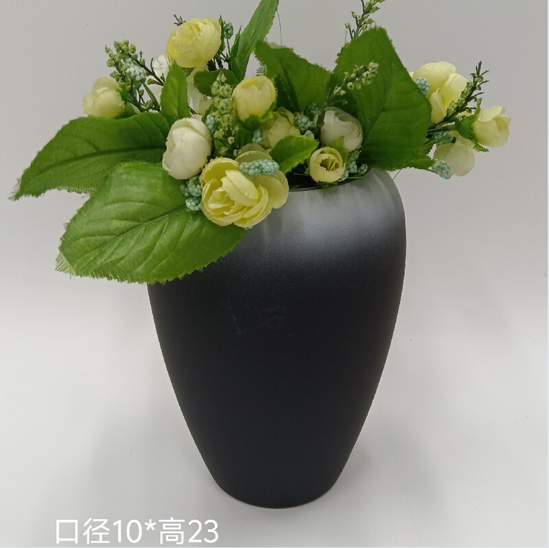 Factory Direct Delivery Hotel Home Living Room Ceramic Vase Frosted Glossy Electroplating Interior Decoration Vase Container