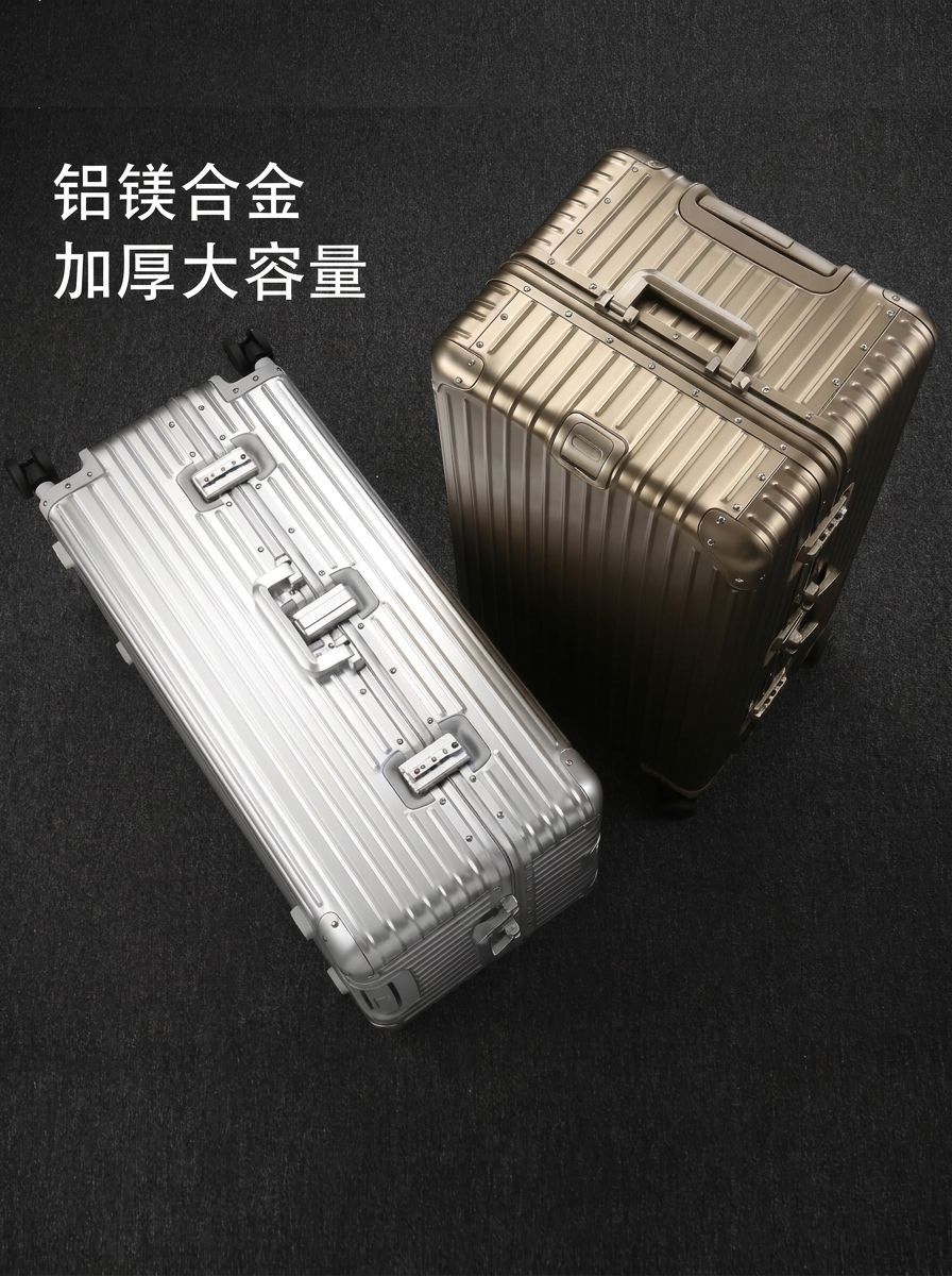 All-aluminum-magnesium alloy luggage 28inch large-capacity universal wheels, thickened, sturdy and durable, password-protected travel trolley case for women
