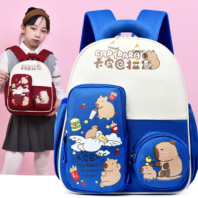 Mochila infantil Capibara caricatura niños mochila de jardín de infantes transpirable niñas mochila preescolar