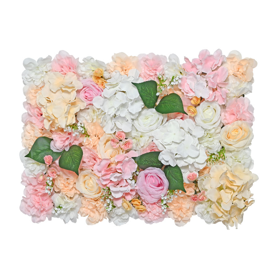 Flor artificial al por mayor artificial flor Rosa Hortensia lirio tridimensional Fondo pared Boda boda decoración flor fila