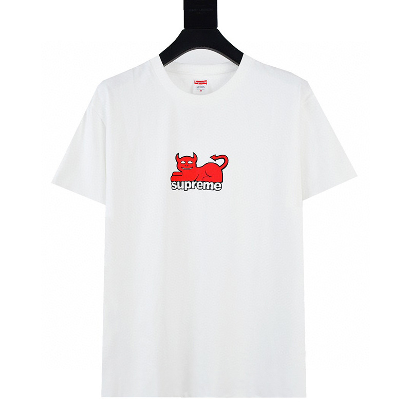 ヘビーウェイトクロスボーダー アメリカンファッション Supreme レタープリント Tシャツ BOX ラウンドネック 半袖 メンズ レディース ゆったり カジュアル Tシャツ 男女兼用