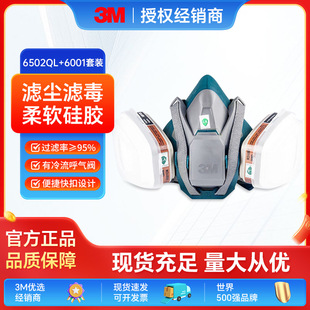 3M650Pql Gas Mask Spray Paint Protective Mask Industrial Dust Anti-Toxic Chemical Gas Anti-Odor 6502Ql