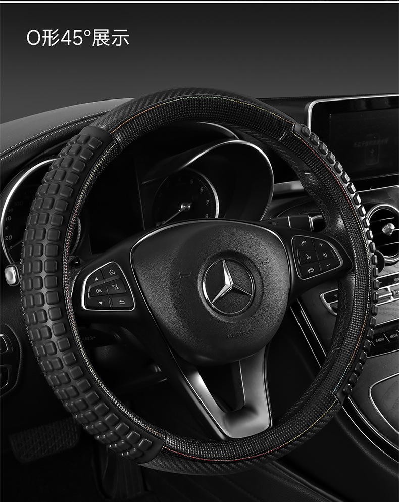 Cross-border car steering wheel cover, breathable, sweat-absorbent, non-slip, and wear-resistant, designed for trucks