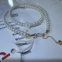 Серебряный жемчуг 4-5 мм просо жемчужная цепочка пресноводный жемчуг ожерелье подлинный 18K золотая пряжка Zhuji Mountain Lake оптовая продажа