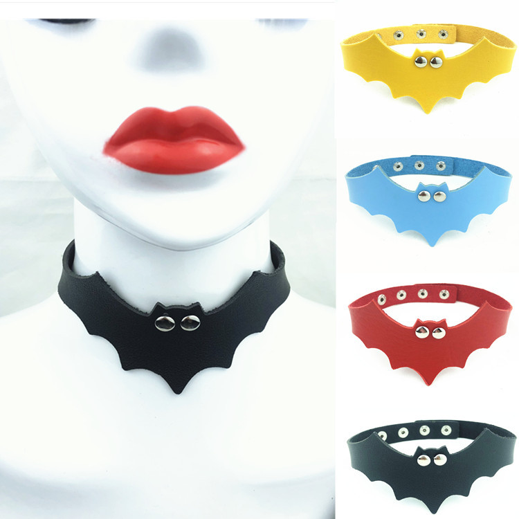 Cross-border Hot Sale European and American Deviruchi Punk PU Leather Bat Wings Collar Punk Female Neck Strap Collarbone Necklace Jewelry