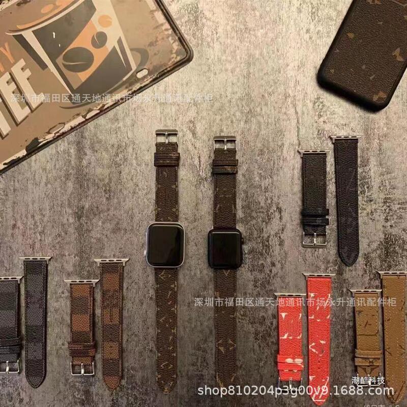Luxury Trendy Suitable for Apple iWatch Strap S10/S9/S8/S7 Generation Leather Strap 38/42mm Strap Presbyopia