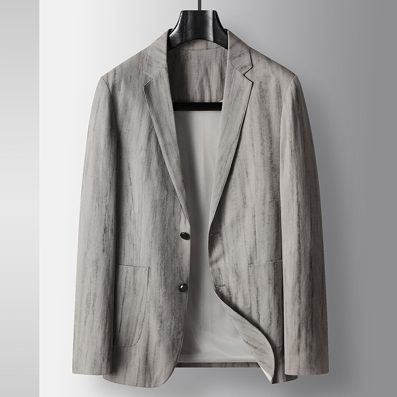 Men's Casual Suit 2026 Spring/Summer Thin Linen Single-Breasted Jacket for Young Luxury Business Style, Non-Iron Single-Layer Casual Blazer
