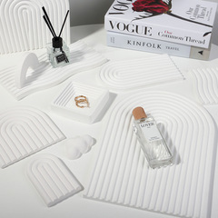 Gypsum storage tray wavy arch photo props small objects decoration gourmet jewelry posing photo props