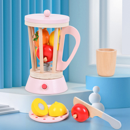 Play house wooden kitchen life home appliances toys children's simulation oven bread machine juicer Qieqiele kitchen utensils