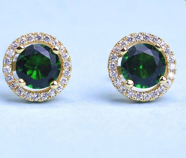 Holiday, Daily Occasion Copper Material 1 Pair Simple Style Classic Style Round Inlay Copper Zircon Ear Studs
