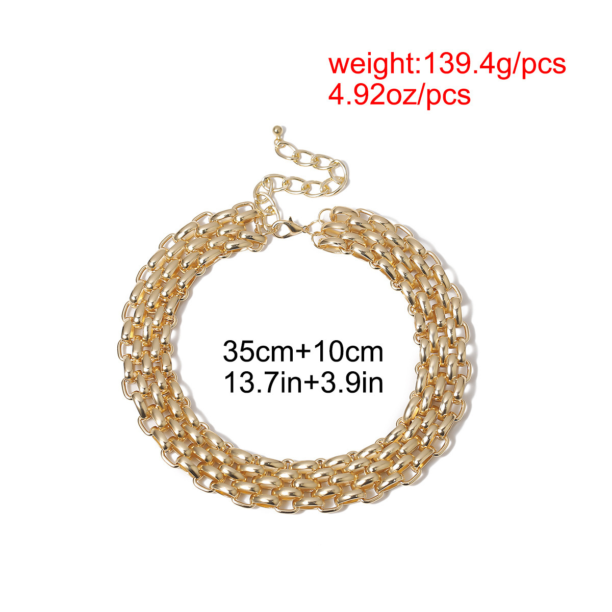 143g Weight Choker Classification 1 Piece Quantity Retro Cool Style Solid Color Alloy Plating Women's Choker