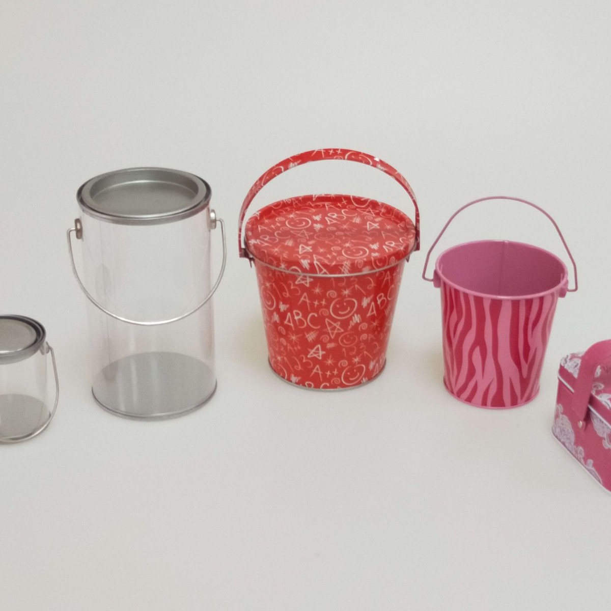 马口铁塑料桶马口铁PET糖果桶PVC桶提手桶马口铁金属制罐厂家批发