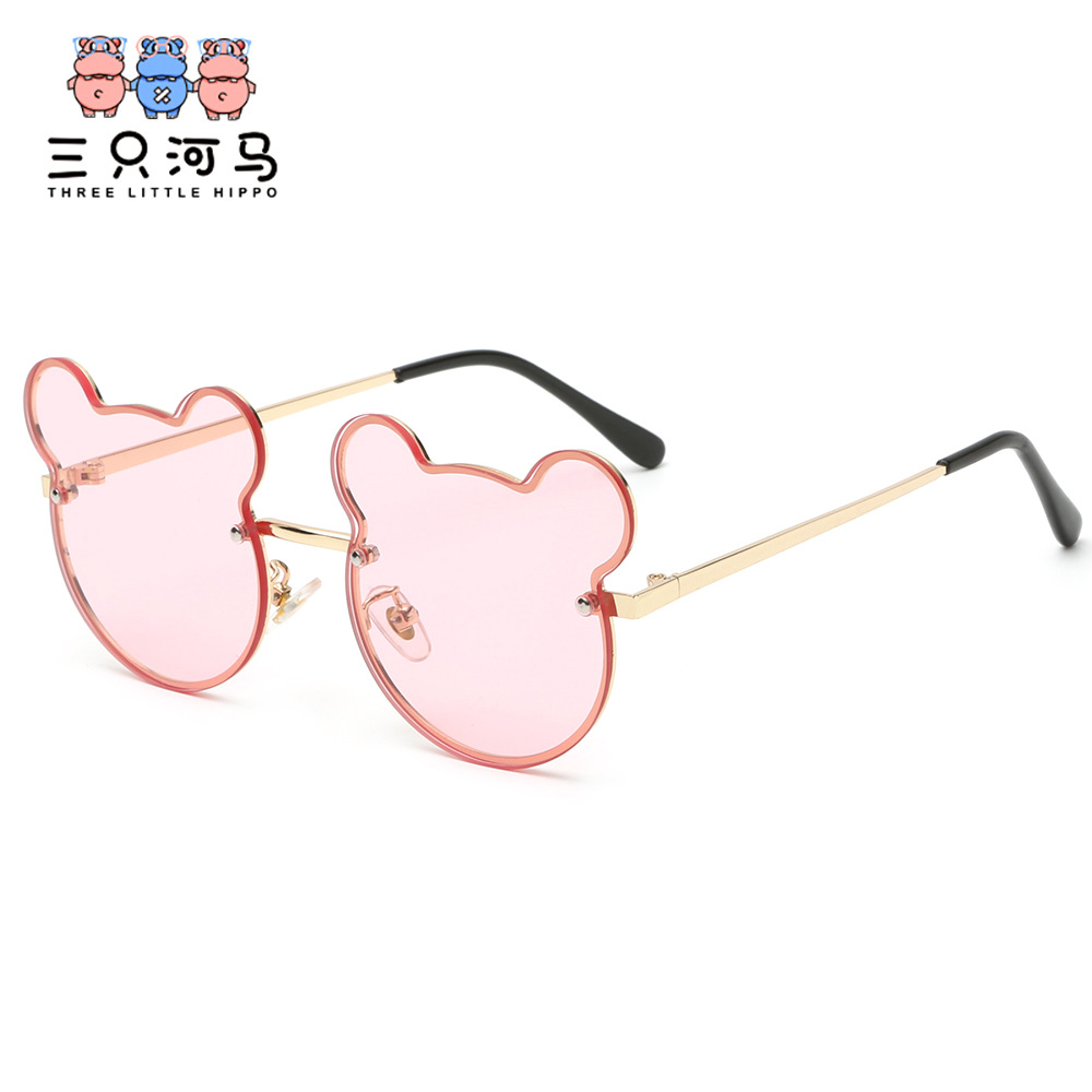 new pattern children Frameless lovely Sunglasses fashion ultraviolet-proof Irregular Little Bear sunlight glasses Travel Sunglasses