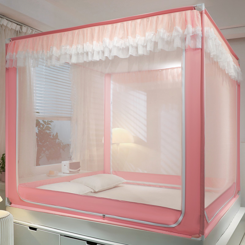 Mosquito Net Installation-Free Square Household 2023 New High-End Bedroom 1.8m Bed Yurt Kidsren's Anti-Fall