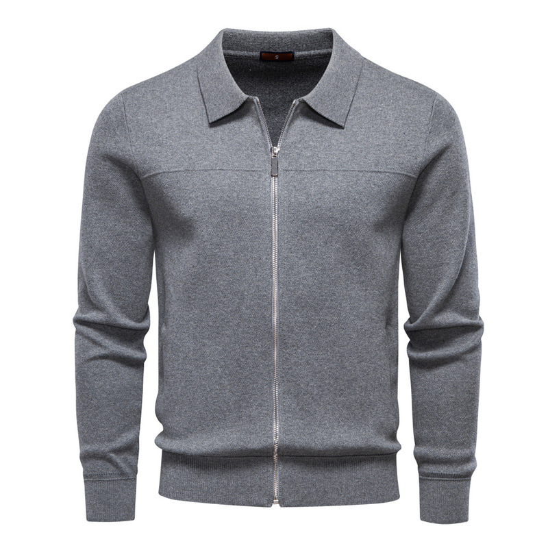 2025 Autumn and Winter Export New Men's European Size Cross-Border Jacket Sweater Cardigan Men's Zipper Business Casual Jacket Men