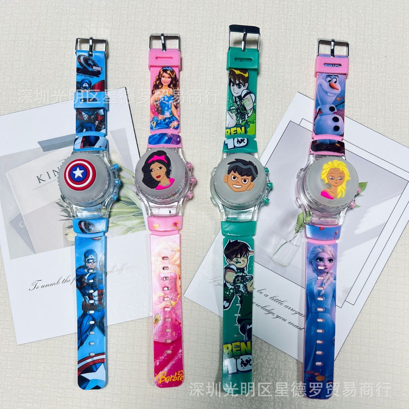 外贸热销小学生看时间炫酷闪灯光电子手表玩具精美卡通可爱电子表