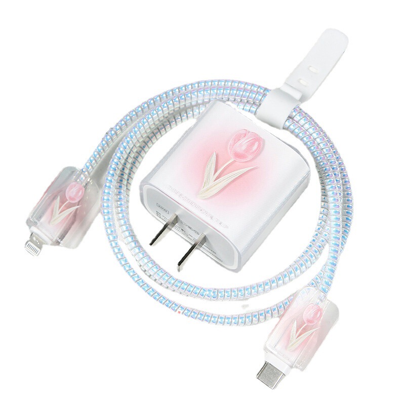 創意適用20wアップル13充電器保護カバーアニメかわいい急速充電iphone12プラグ保護線|undefined