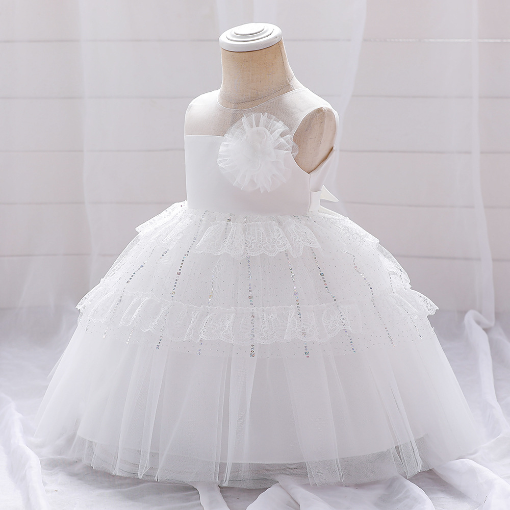 Ropa para niños europeos y americanos Nuevo vestido de niña de flores infantil vestido de niña cumpleaños fotografía vestido de un año image 7