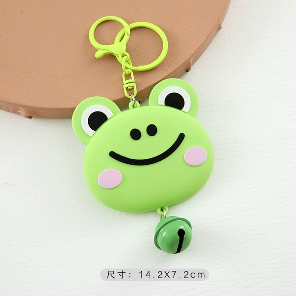 Cute mirror, green keychain, frog