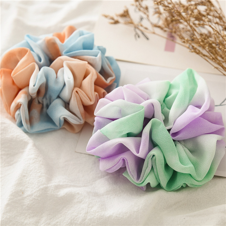Summer, Spring, Spring&Summer Season Women'S Gender Sweet Women'S Tie Dye Cloth Hair Tie Rubber Band
