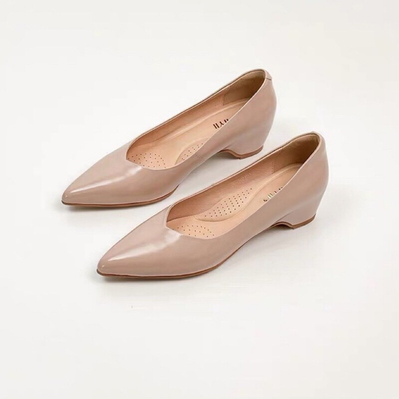 New 5CM pointed-toe French-style simple height-increasing women's shoes, low-cut commuter shoes, slip-on Mary Jane shoes New 5CM pointed-toe French-style simple height-increasing women's shoes, low-cut commuter shoes, slip-on Mary Jane shoes