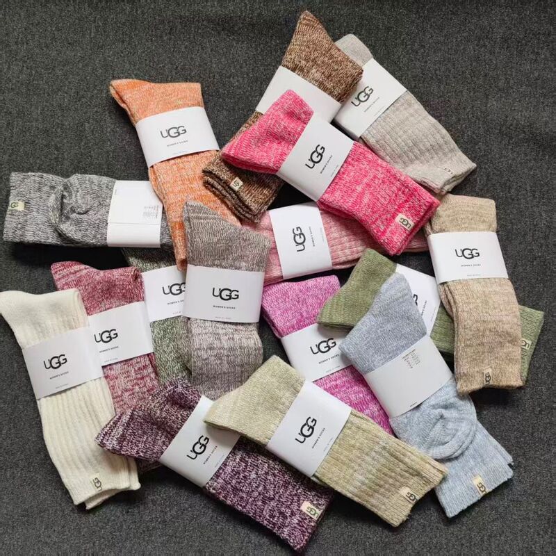 Free Shipping U Brand Women's Slouch Socks with Fabric Label, Solid Color Socks, Thickened Warm Casual Chenille Socks, Wholesale and Dropshipping