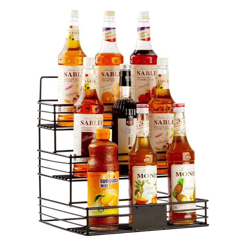 Оптовая продажа: подставка для сиропов Molin, из кованого железа, акрила и дерева, для бутылок с фруктовым сиропом и фруктозой, подставка Da Vinci, дропшиппинг