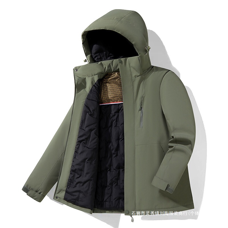 Tiktok Live Popular Hooded down Cotton Jacket for Men and Couples, Outdoor Warm Cotton Coat, New Graphene Anti-Cotton Jacket