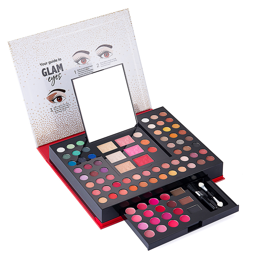 MISS YOUNG's new 88-color eyeshadow palette set, Eyeshadow, Blush, Eyebrow powder and lip gloss combination gift set Specification drawing