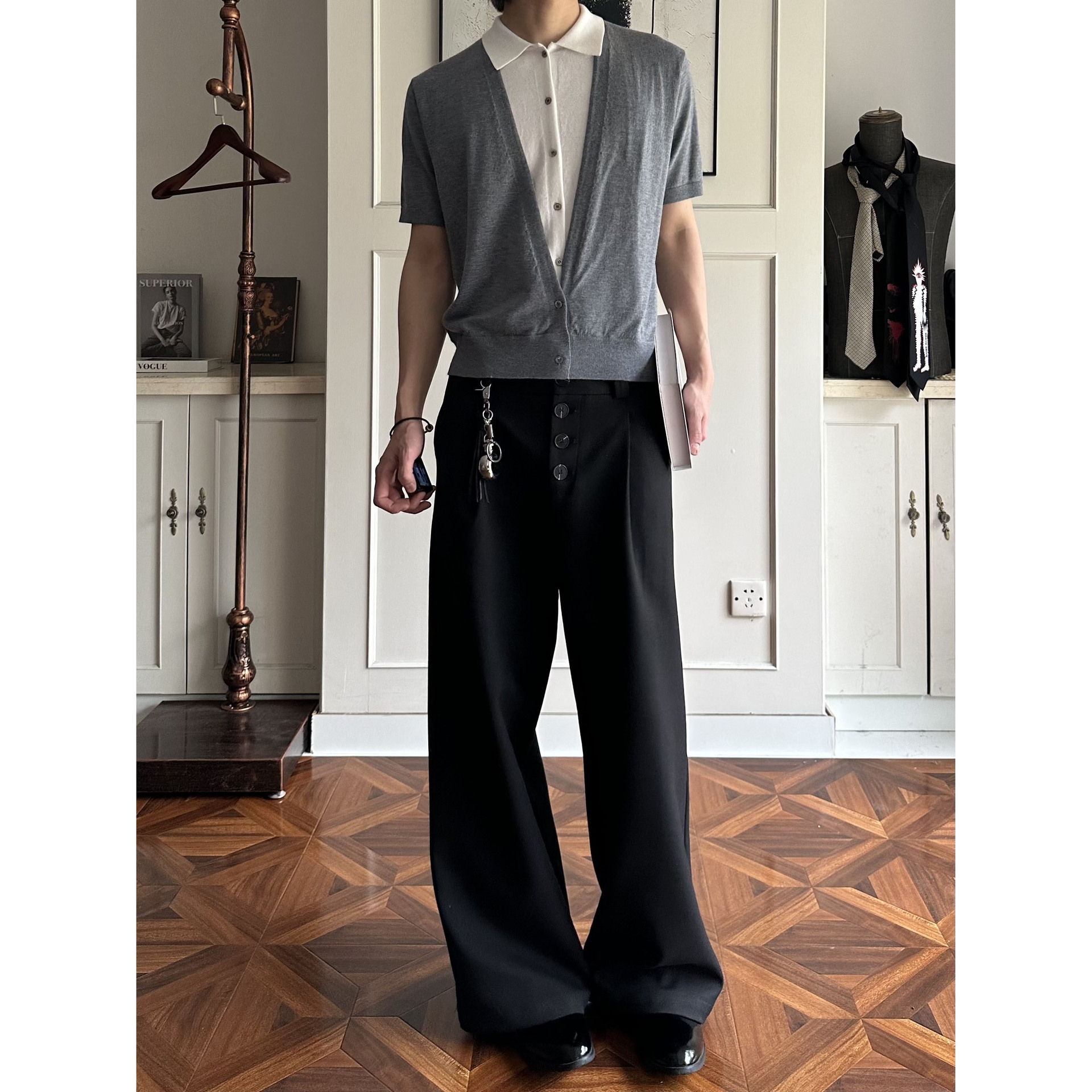 Camisas de polo de manga corta de estilo antiguo, camisetas de punto masculinas falsas de dos piezas, camisetas de hielo, camisetas de verano, fábrica transfronteriza al por mayor