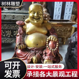 三面地藏王菩萨铜佛像 地藏王菩萨佛像图片雕塑工艺品摆件纯铜