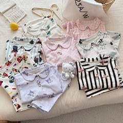 儿童睡衣男女童秋冬卡通长袖套装中大童开衫家居服宝宝翻领两件套
