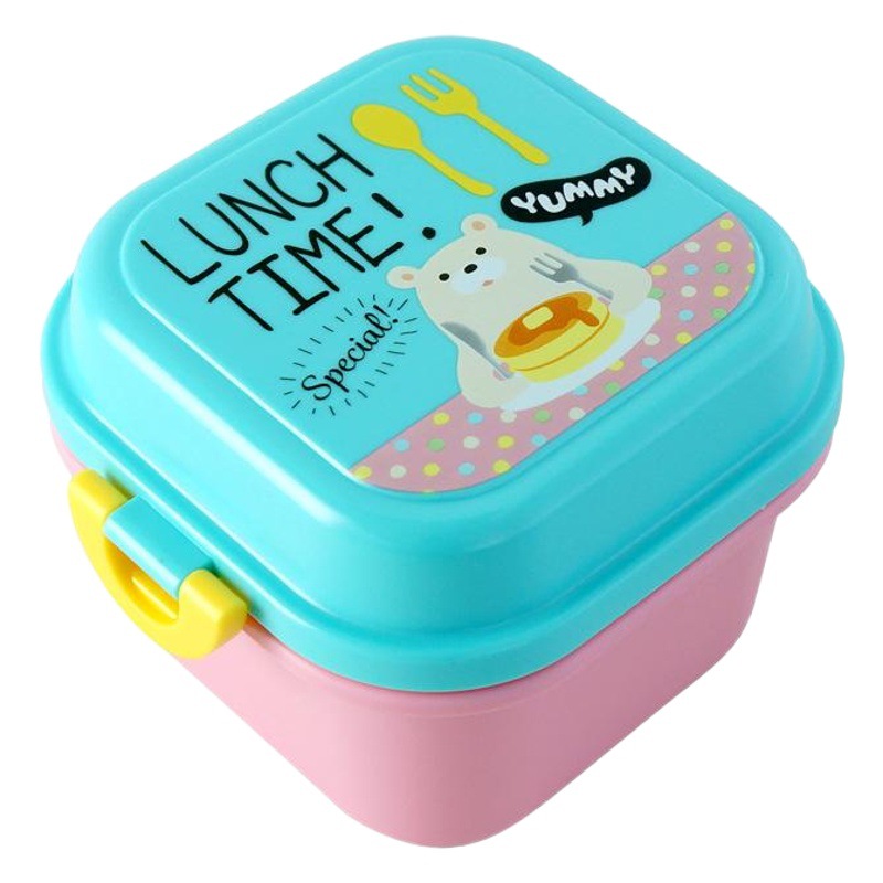 Caja de almuerzo de plástico Bangduo Caja de almuerzo de oso para niños Caja de merienda Horno de microondas Caja de almuerzo de horno de microondas Regalo