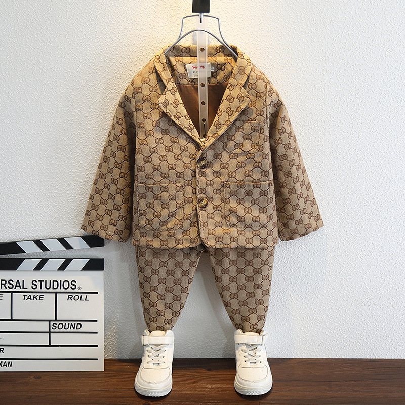 6126 Traje de otoño para niños 2022 Nuevo traje de dos piezas de traje de dos piezas de vestido atractivo para niños coreanos