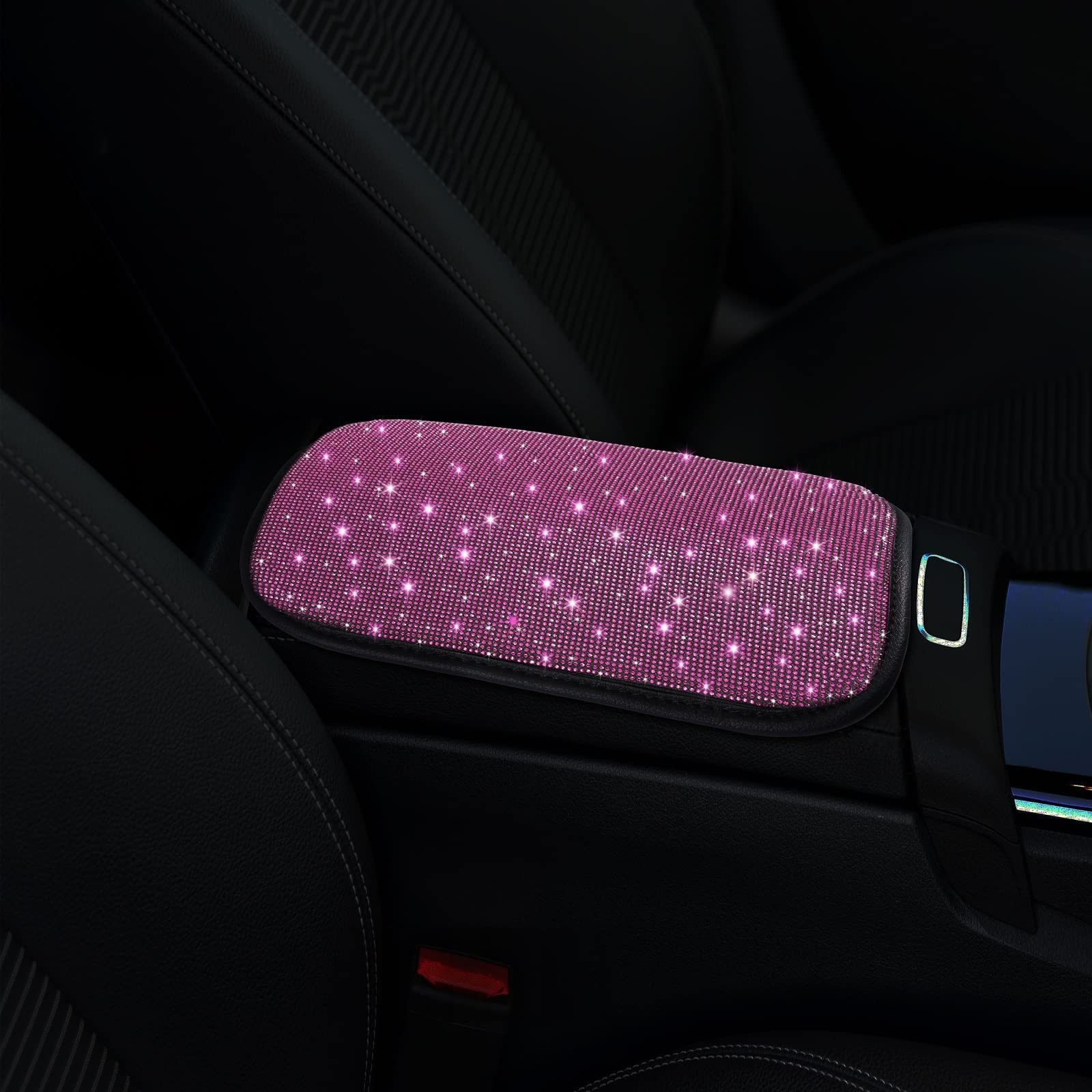 Car Steering Wheel Cover with Hot Diamonds, Full Diamonds, Rhinestone Armrest Box Pad, Gear Handle Cover, Cross-Border Popular Three-Piece Set Wholesale