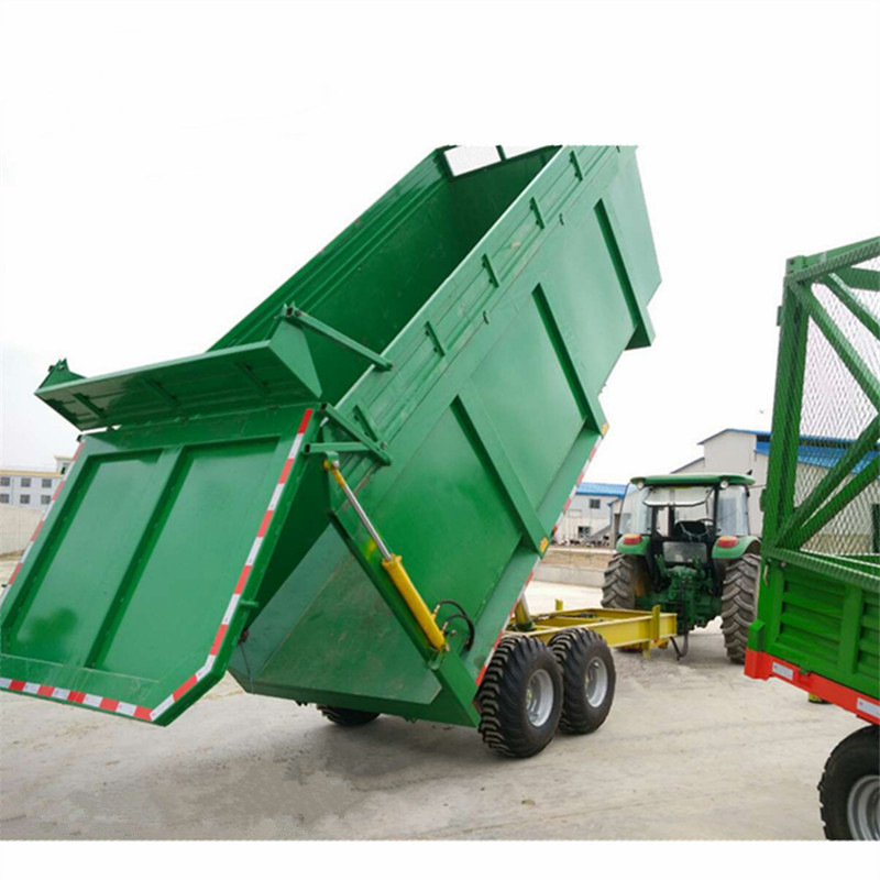 厂区运输车 液压自卸式矿石全挂拖车 挂牌农业拖车拖拉机拖斗