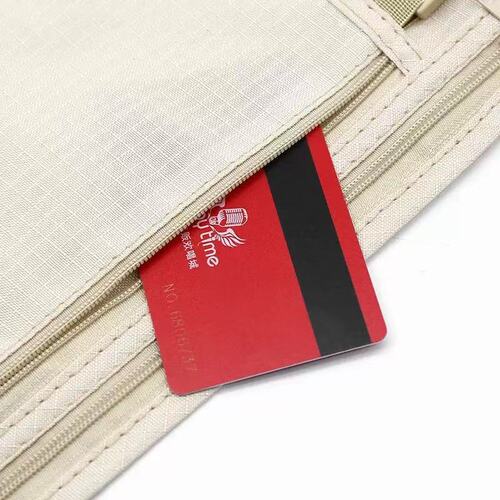 Travel Abroad Close-Comfort Anti-Theft Waist Bag Passport Holder Outdoor Sports Running Invisible Thin Anti-Theft Wallet Document Bag