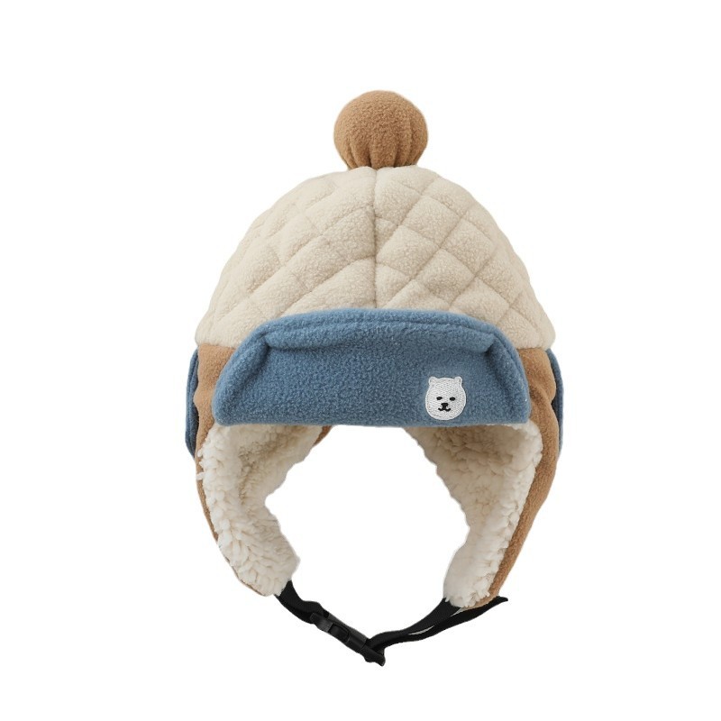 Sombrero para bebés otoño y invierno de moda coreana para bebés pequeños con gorras de lana para niños calientes de invierno gorras de protección contra el viento