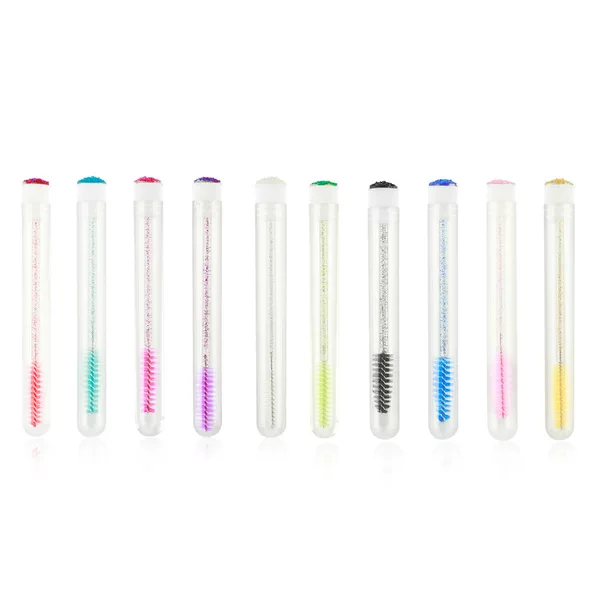 Disposable grafting eyelash roll eyelash brush crystal rod eyebrow comb wholesale tube with drill eyelash makeup brush tool