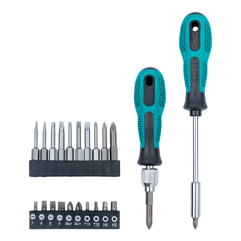 Di-speed destornillador mango intercambiable multi-cabeza conjunto de combinación cruzada en forma de ciruela tornillo lote de manguito destornillador